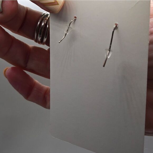 "5/$25" Mismatched Silvertone Brutalist Viking Dangle Earrings - Picture 4 of 4